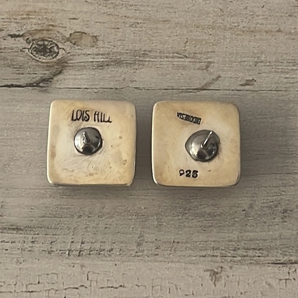 Vintage Lois Hill Silver Scroll Caviar Bead Stud Earrings. - Picture 3 of 4